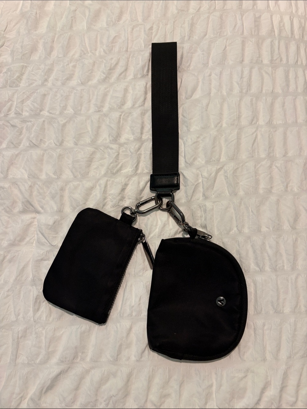 Women's Black Strap Wallet & Coin Pouch - Unbranded